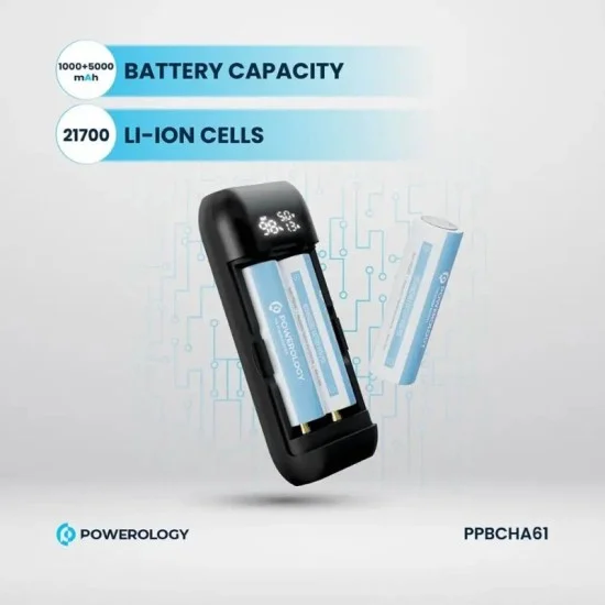 Powerology Power Bank Diy Cell 10000+5000Mah - Black